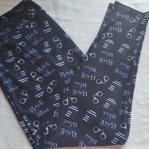 Back The Blue Leggings- Size TC2